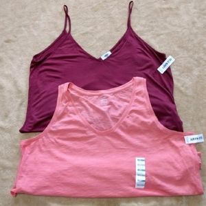 NWT Old Navy Tank tops Bundle coral & red
